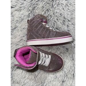 Osiris Toddler Girl's Hi Top Sneakers Pink Gold/silver Glitter Size 6m